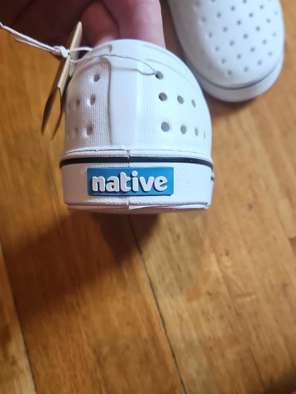 Native Shoes Kids White Perforated Water Slip-Ons